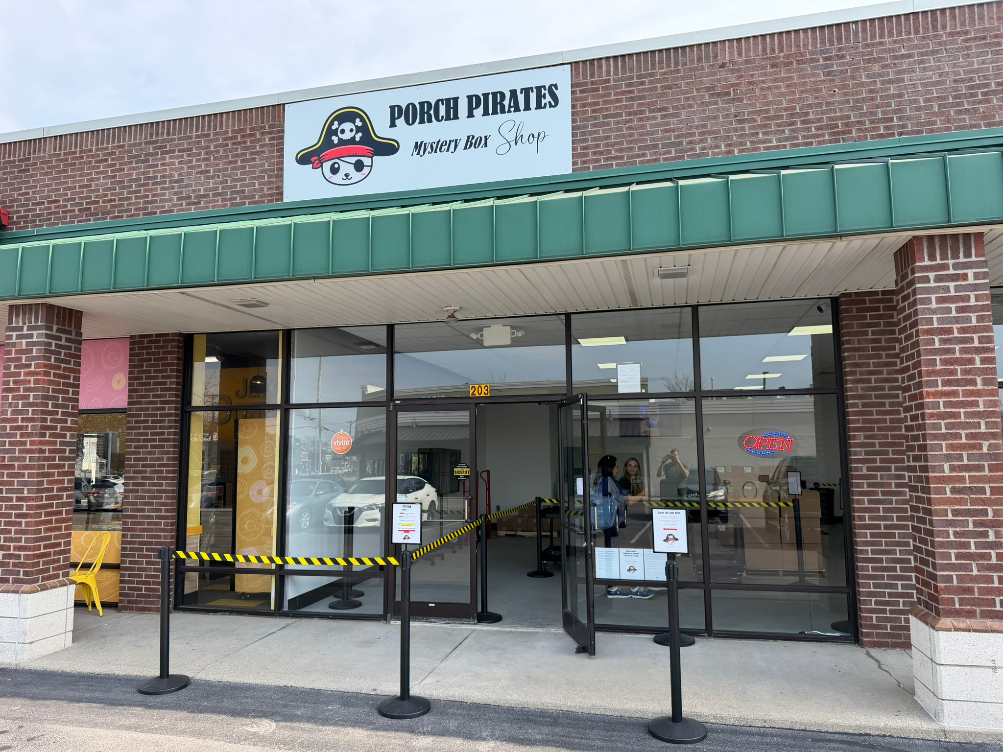 The Porch Pirates Mystery Box Shop storefront in Lexington